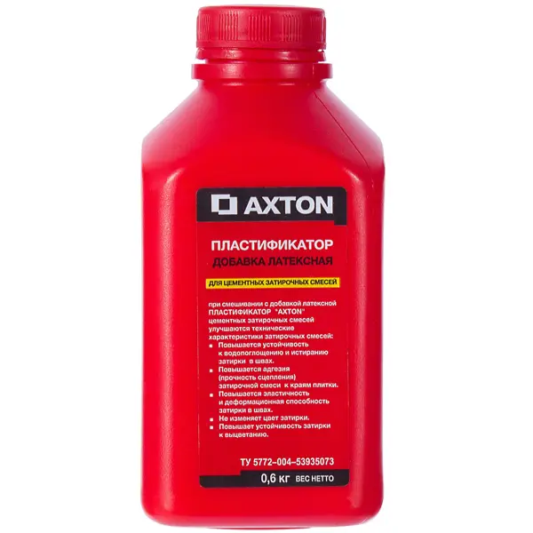 Пластификатор Axton STLM-0003782 для затирок 0.6 л шпатлевка axton для osb белый 1 кг