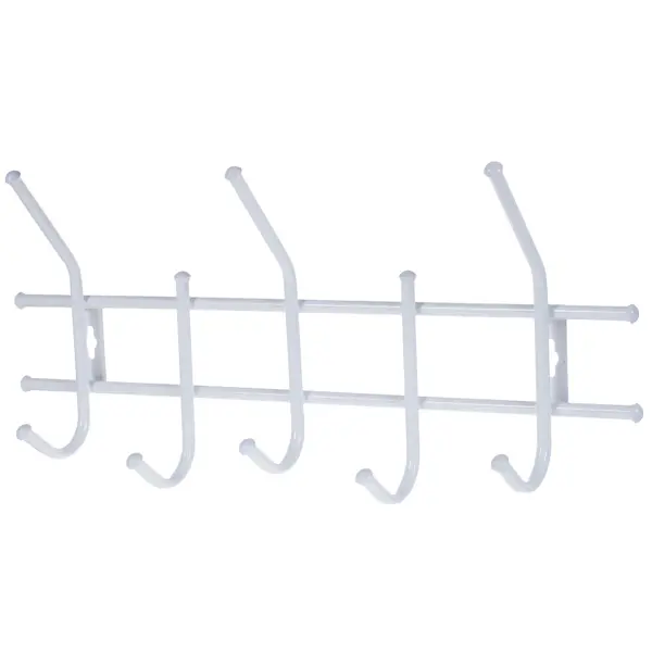 Вешалка настенная Стандарт 5 крючков 11x26x47 см металл цвет белый вешалка для полотенец artwelle