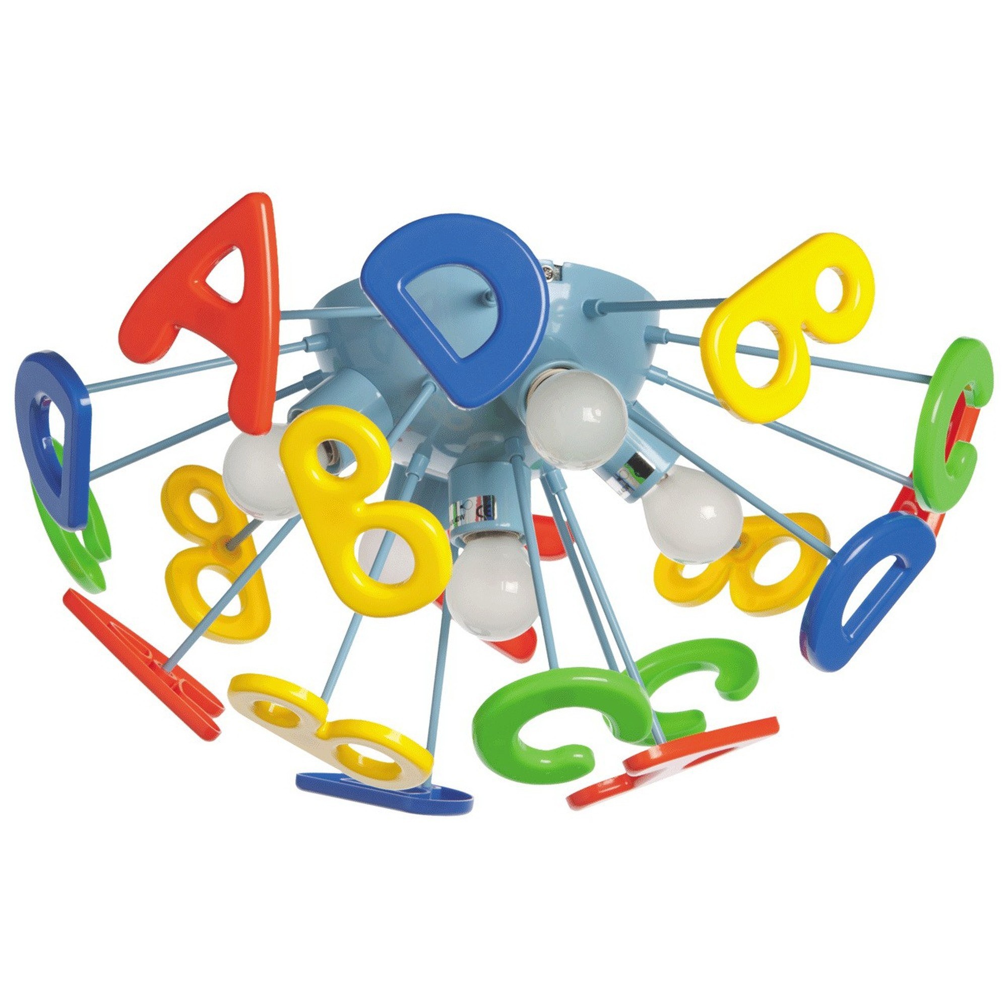 Люстра потолочная Алфавит 5xE14x40 Вт, металл/пластик, цвет мультиколор ✳️  купить по цене 3643 ₽/шт. в Москве с доставкой в интернет-магазине Леруа  Мерлен