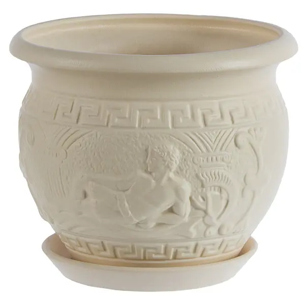Горшок цветочный Олимпия ø21.5 h17 см v3.8 л керамика белый керамический бордюр beryoza ceramica береза керамика