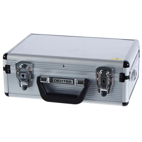 Ящик для инструмента Dexter LD-FS002 330x230x120 мм, алюминий/двп, цвет серебро рюкзак для инструментов с жестким дном dexter al 004 34 5x19x50