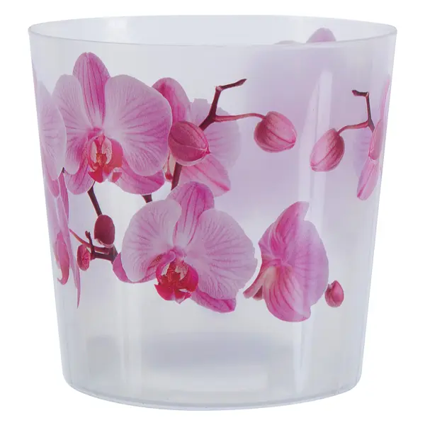Кашпо для орхидей Idea Деко ø12.5 h12.5 см v1.2 л пластик белый/розовый выпрямитель волоc rowenta sf4655f0 белый розовый