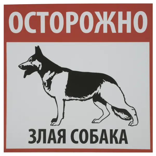 Табличка «Осторожно! Злая собака» знак осторожно злая собака