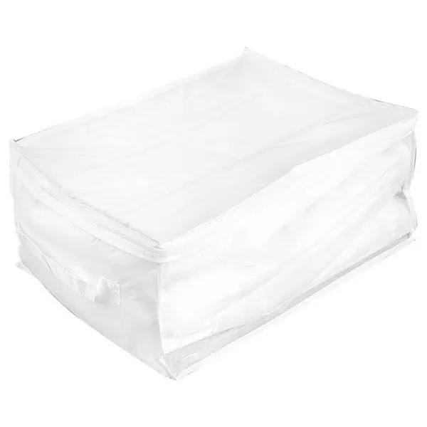 Кофр 60x30x45 см нетканый материал цвет белый кофр для хранения одеял пледов и подушек гелеос