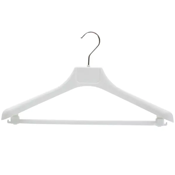 Плечики универсальные 42 см пластик цвет белый цельная вешалка для верхней одежды attribute
