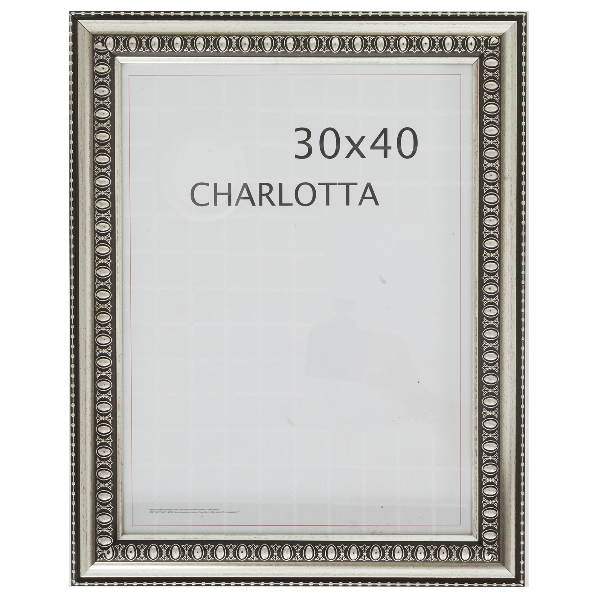 Рамка Charlotta 15х20 см пластик цвет серебро