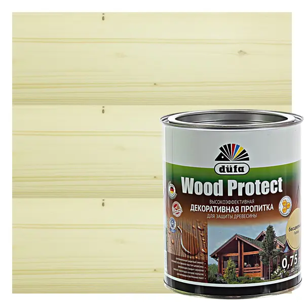 фото Антисептик wood protect прозрачный 0.75 л dufa