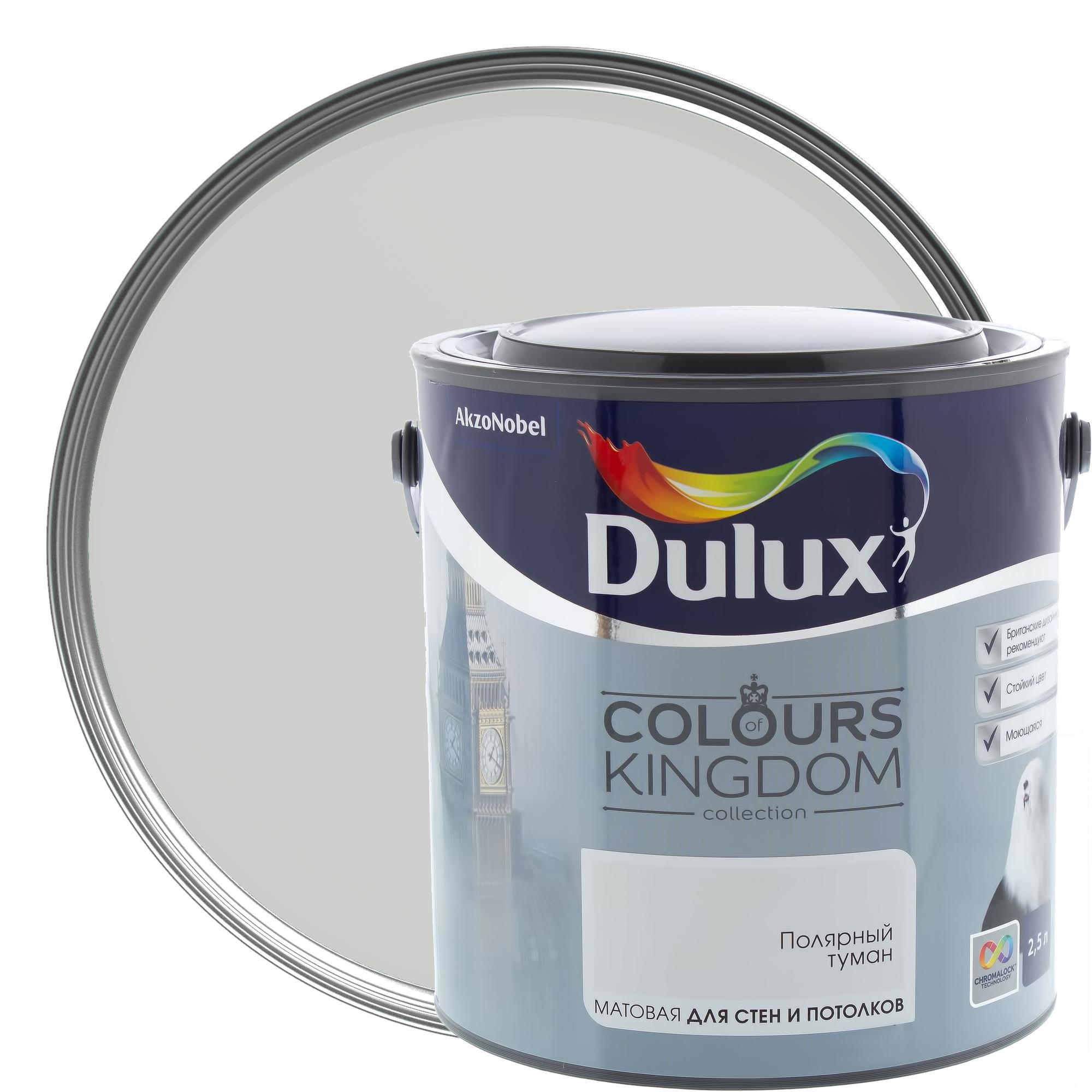 Декоративная краска для стен и потолков Dulux Colours Kingdom цвет полярный  туман 2.5 л ✳️ купить по цене 998 ₽/шт. в Москве с доставкой в  интернет-магазине Леруа Мерлен