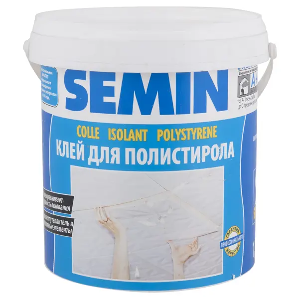 Клей для полистирола Semin Colle Isolant 1.5 кг финишпаста полимерная semin rebouchage