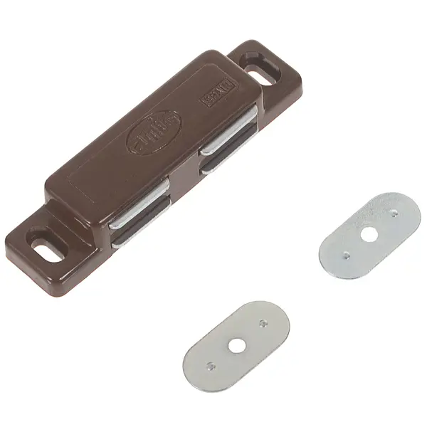 Защёлка магнитная Amig Модель 20 75х18 мм ПВХ цвет коричневый хромированная цепь для двери amig