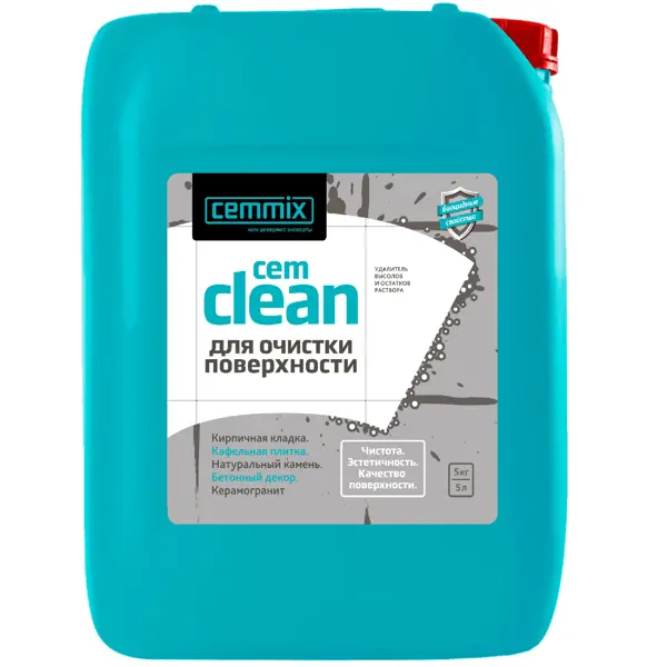Удалитель высолов и остатков раствора Cemmix CemClean, 5 л средство против ения воды cemmix