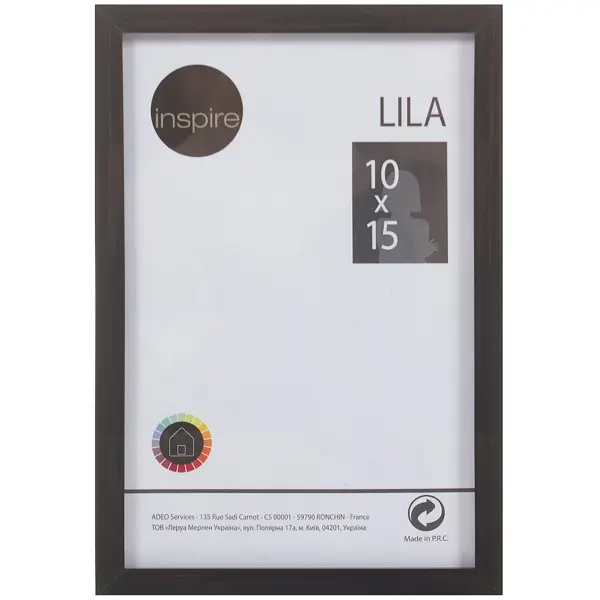 Рамка Inspire Lila 10х15 см цвет чёрный рамка milana 10x15 см дуб сонома