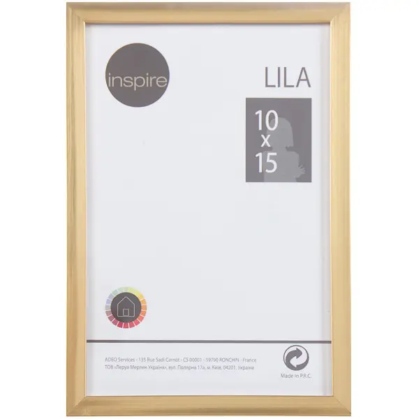 Рамка Inspire Lila 10х15 см цвет золото рамка inspire lila 10х15 см чёрный