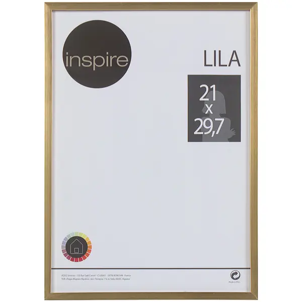 Рамка Inspire Lila 21х29.7 см цвет золото рамка inspire ebro 21x29 7 см темный дуб