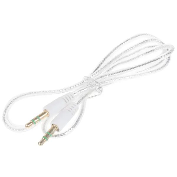 Кабель акустический AUX005 цвет белый разъем антенный на кабель для кабеля rg 6 rexant