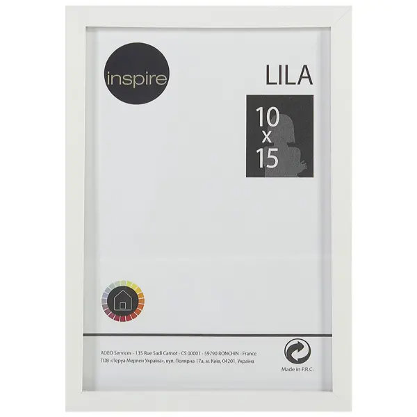 Рамка Inspire Lila 10х15 см цвет белый рамка клип 10x15 см стекло прозрачный