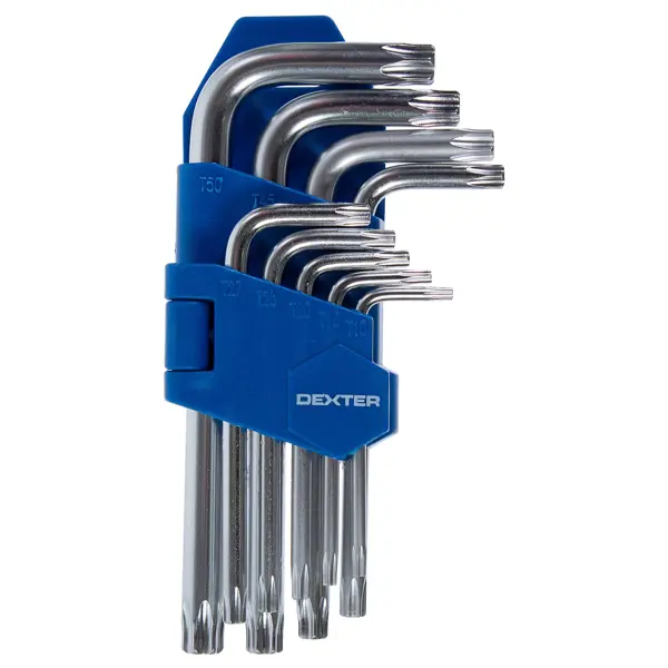 Набор ключей Torx Dexter MER156 T10-T50 мм, 9 предметов набор головок и инструмента дело техники 620794 6 гранные 1 4 1 2 94 предмета вес 7 5 кг кейс