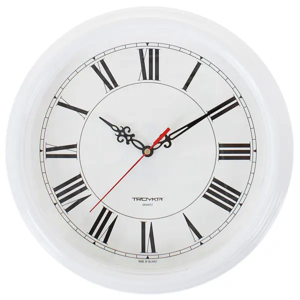 фото Часы настенные "римские" цвет белый диаметр 30 см troykatime