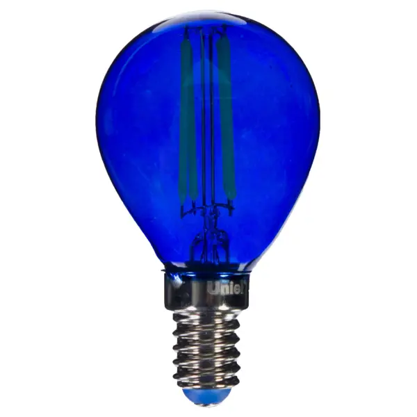 фото Лампа светодиодная uniel color шар e14 5 вт свет синий