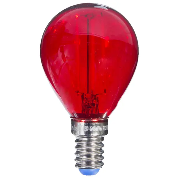 фото Лампа светодиодная uniel color шар e14 5 вт свет красный