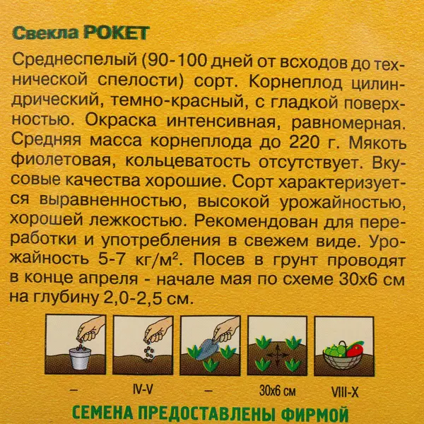 Семена Свёкла «Рокет» 1 г, (Голландия) в Калининграде – купить по низкойцене в интернет-магазине Леруа Мерлен