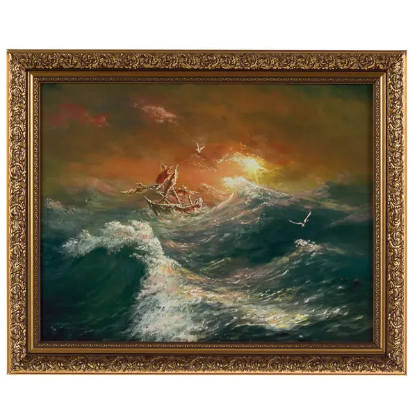 Картина в раме 40x50 см «Лодка шторм» в Москве – купить по низкой цене в интернет-магазине Леруа Мерлен