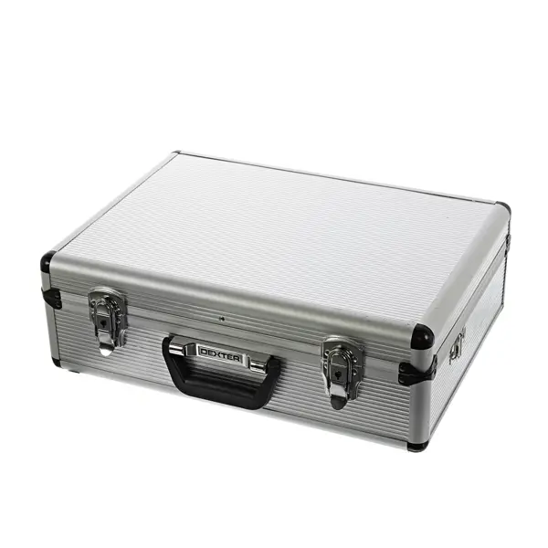 Ящик для инструмента Dexter LD-FS001 455x330x152 мм, алюминий/двп, цвет серебро полка металлическая тундра для электроинструмента шги отверток и прочего инструмента