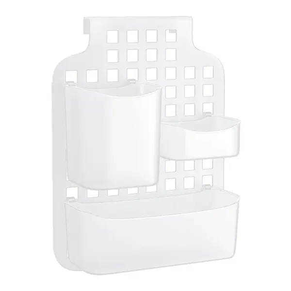 фото Органайзер универсальный навесной на кухонный фасад 28.5x38x10 см пластик цвет белый без бренда