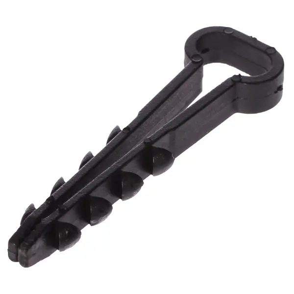 Дюбель-хомут Oxion D5-10 мм для плоского кабеля цвет черный 100 шт. прямоугольный дюбель хомут vipкрепеж
