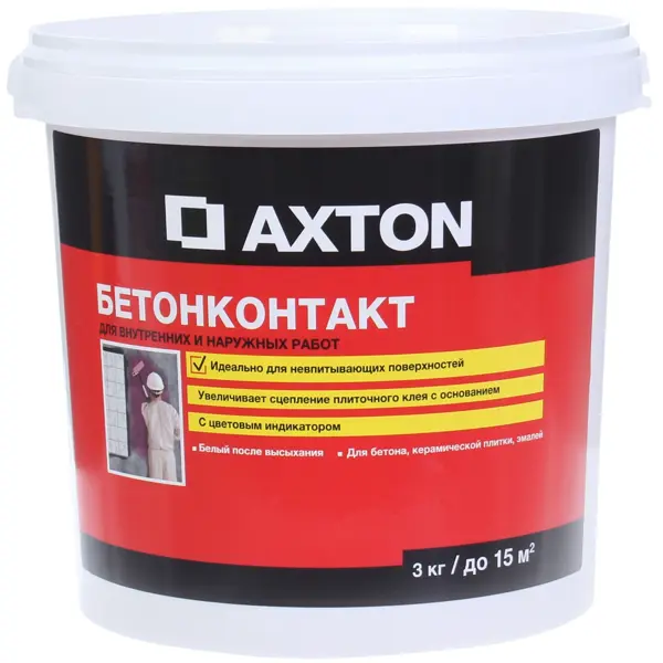 Бетонконтакт для плитки Axton 3 кг грунтовка plitonit бетонконтакт 1 5 кг