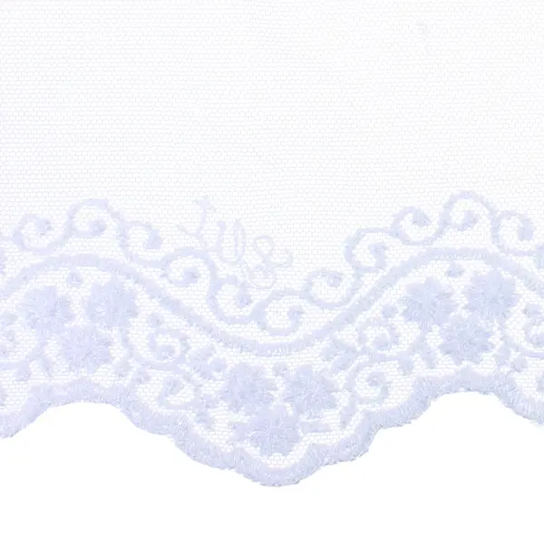 фото Тюль с вышивкой «лидия» сетка 290 см цвет белый elit home