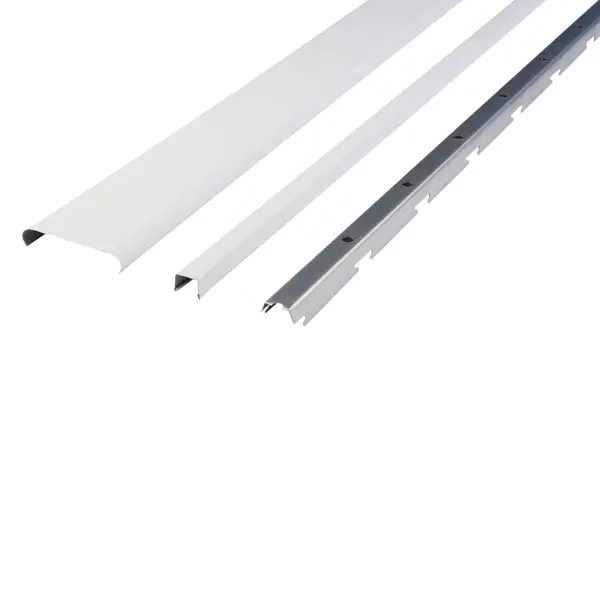 Комплект потолка для ванной 1.72x1.7 м цвет белый глянцевый/металлик стрингер для реечного потолка 100 150x3000 мм