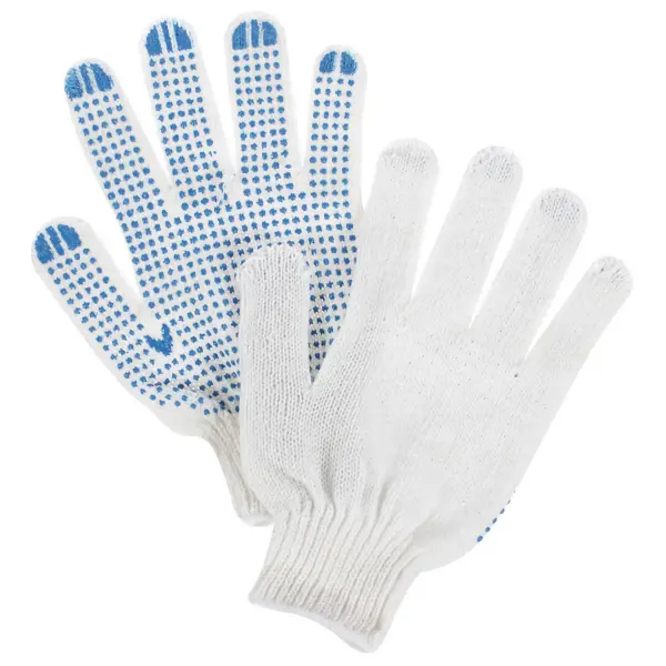 Перчатки хлопчатобумажные с ПВХ размер 6/XS 67717, 6 пар хлопчатобумажные пвх обливные перчатки россия