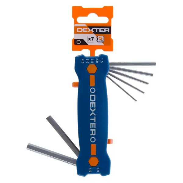Набор ключей имбусовых шестигранных Dexter DEX_WRENCH_103 1.5-6 мм, 7 предметов подвес для складного ножа на пояс 145 мм
