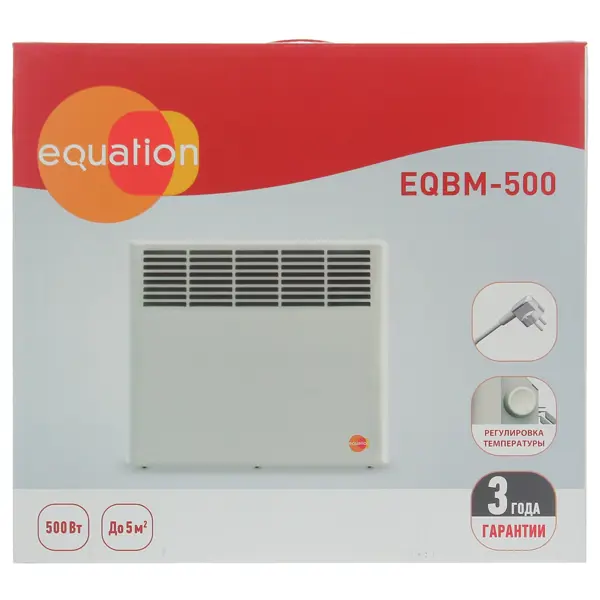 фото Конвектор электрический equation lm eqbm-500 с механическим термостатом 500 вт