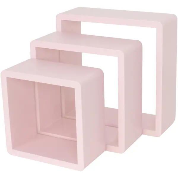 Набор настенных полок Spaceo 20x20 см/24x24 см/28x28 см МДФ цвет розовый 3 шт набор магнитных закладок для книг brauberg