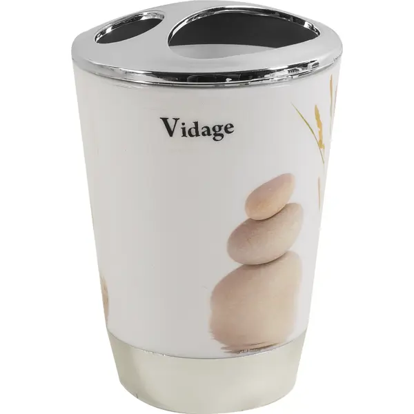 Стакан для зубных щёток настольный Vidage Курумы пластиковый цвет белый одинарный пластиковый стакан для ванной kleber
