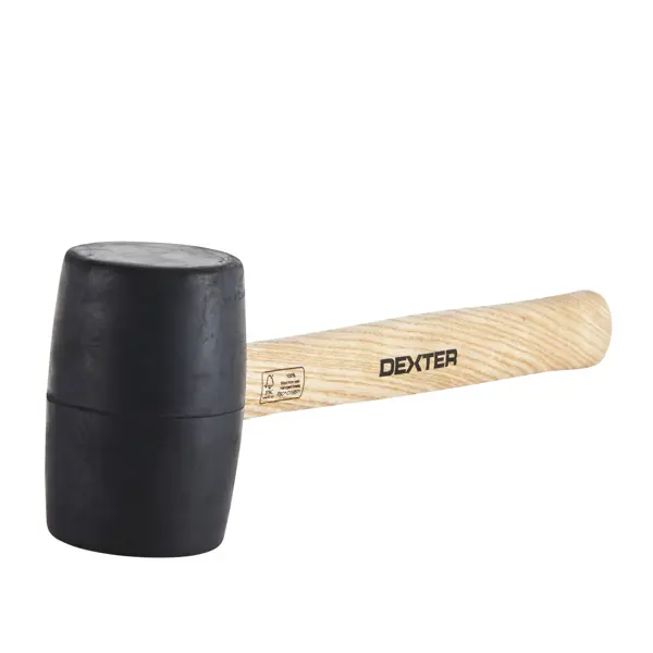 фото Киянка dexter 450 г резиновая, деревянная ручка, цвет черный