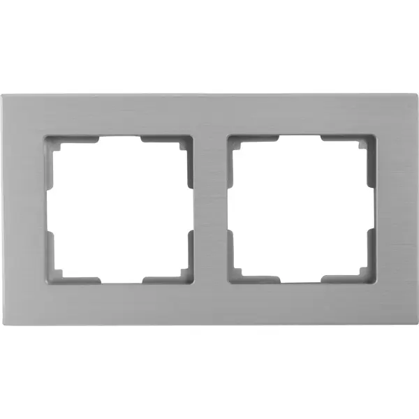 Рамка для розеток и выключателей Werkel Aluminium 2 поста, металл, цвет алюминий рамка для розеток и выключателей werkel fiore 4 поста белый
