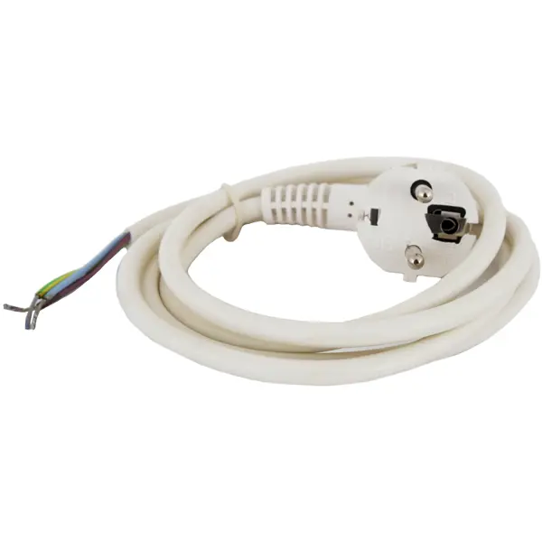 Шнур сетевой с заземлением 16 A 3 м цвет белый сетевой шнур для кругл дюралайта led r2w шнур 0 8м ld122 26093