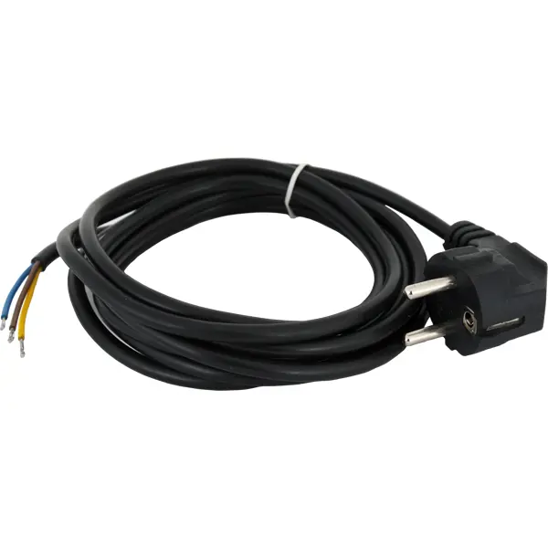 Шнур сетевой с заземлением 10 A 3 м цвет чёрный шнур сетевой с выключателем 1 9 м чёрный