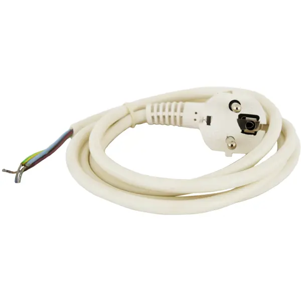 Шнур сетевой с заземлением 16 A 1.5 м цвет белый сетевой шнур для кругл дюралайта led r2w шнур 0 8м ld122 26093