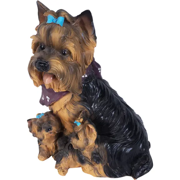 Фигура садовая «Собака Йорк с щенками» h30 см набор резинок для волос 3 см 4 шт детский полиэстер резина розовый собака gracile