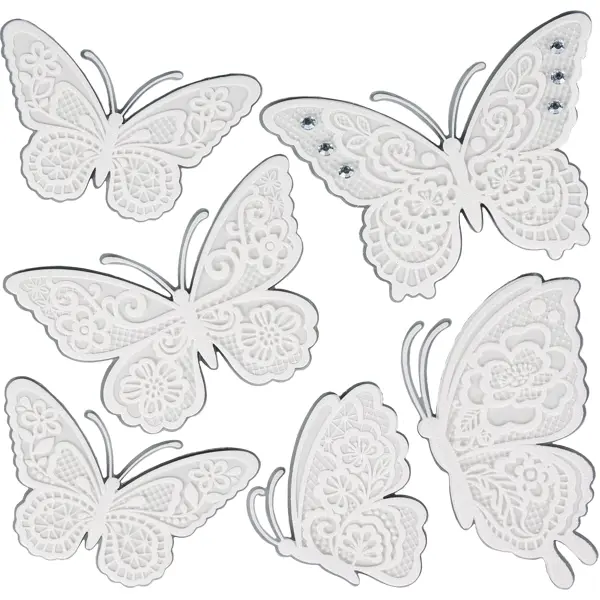 Наклейка 3D «Белые бабочки» СВА 1402 наклейка на стену 30х30 см sythb 2823012