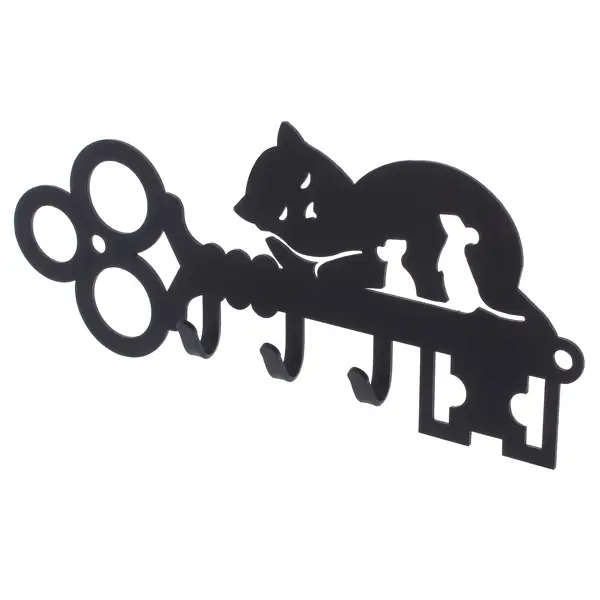 Ключница DuckandDog Кот, 190х99х19 мм, сталь, цвет чёрный матовый ключница с магнитами