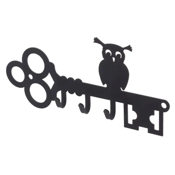 Ключница DuckandDog Сова, 190х99х19 мм, сталь, цвет чёрный матовый подкова домовой с совой