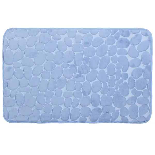 фото Коврик для ванной grampus 80х50 см цвет голубой