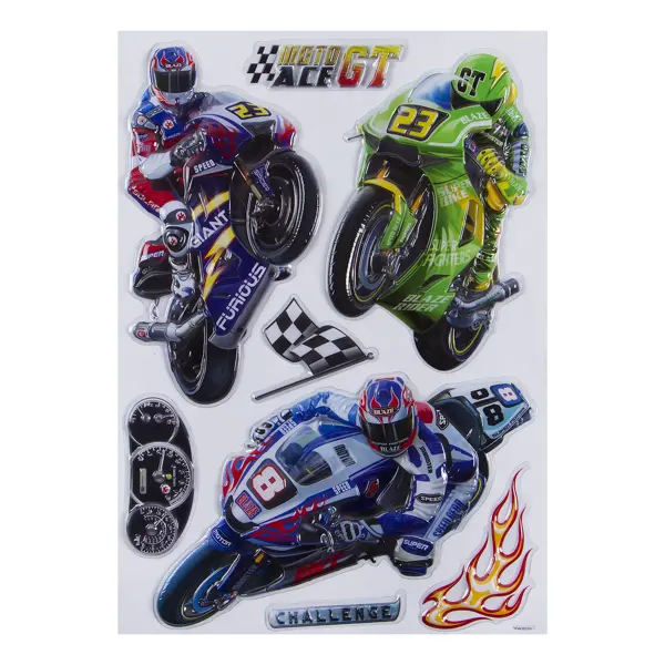 Наклейка 3D «Мотоциклы» POA 1011 картотека предметных картинок азбука в картинках