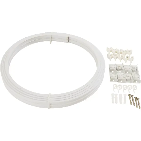 Гибкий карниз для штор комплект 600 см пластик цвет белый кассета для рулонной шторы мини 60 см белый