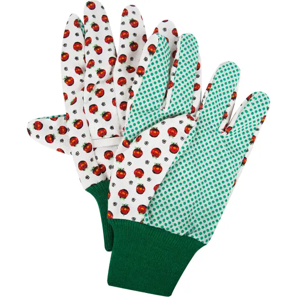 Перчатки садовые с рисунком hx-33-XL, х/б-ПВХ садовые перчатки ryobi